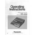 PANASONIC RR830 Owners Manual